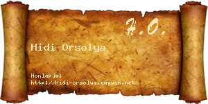 Hidi Orsolya névjegykártya